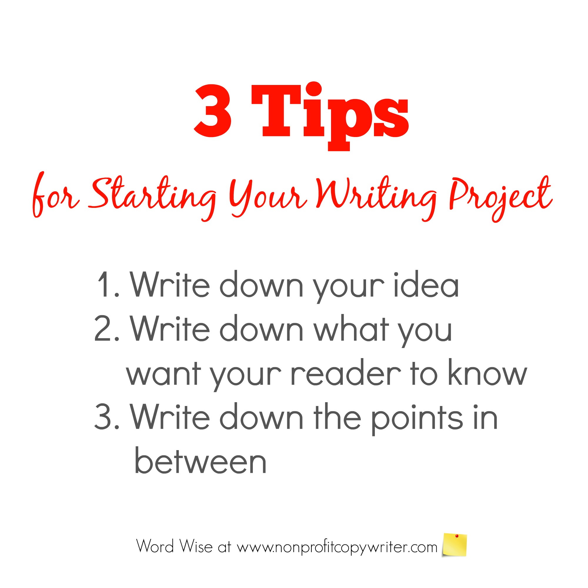3 tips for starting your writing project with Word Wise at Nonprofit Copywriter
