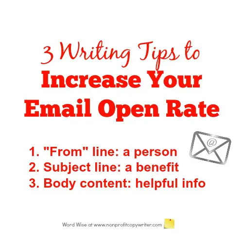 3 writing tips to increase your email open rate with Word Wise at Nonprofit Copywriter