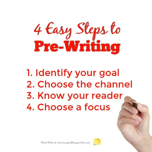 4 easy steps to pre-writing with Word Wise at Nonprofit Copywriter