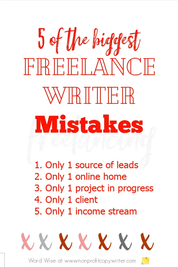 5 of the biggest #freelancewriter mistakes with Word Wise at Nonprofit Copywriter #WritingTips #FreelanceWriting