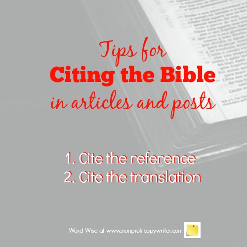 Tips for citing the Bible with Word Wise at Nonprofit Copywriter