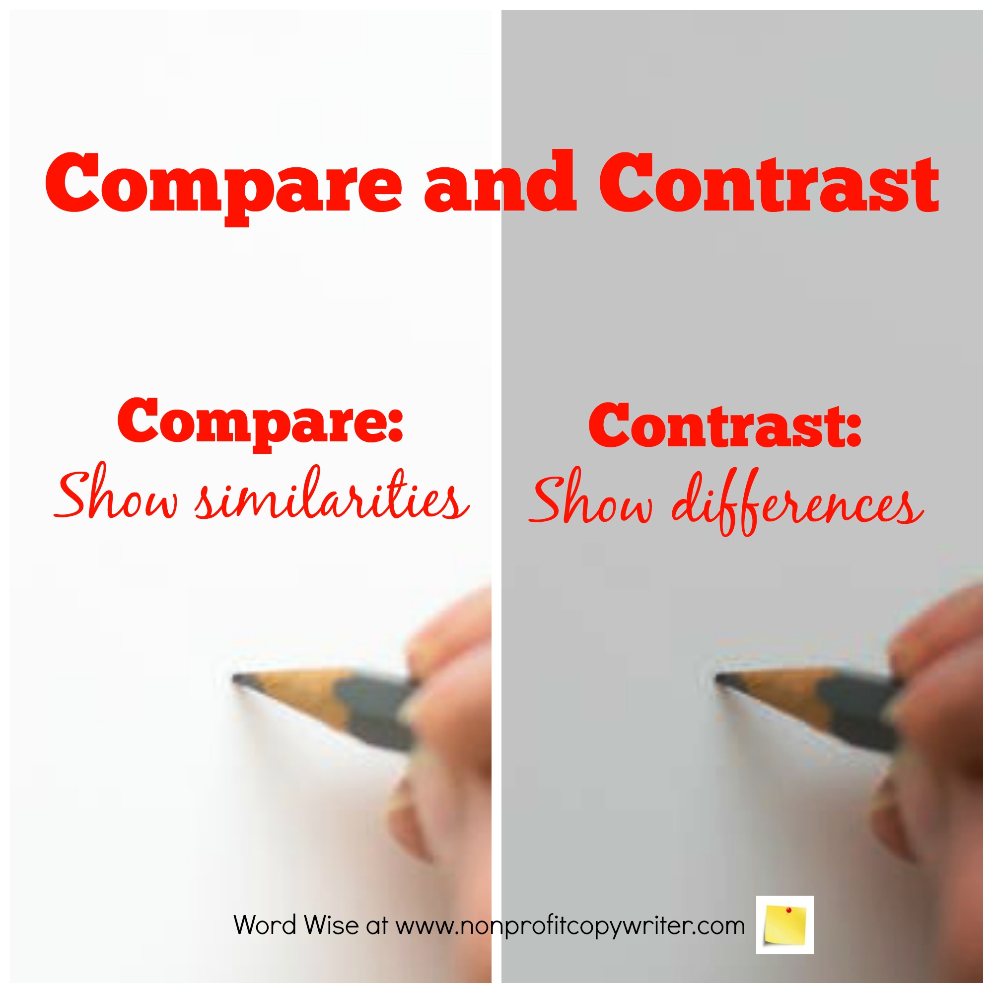 Compare and contrast to make your point in a devotional with Word Wise at Nonprofit Copywriter