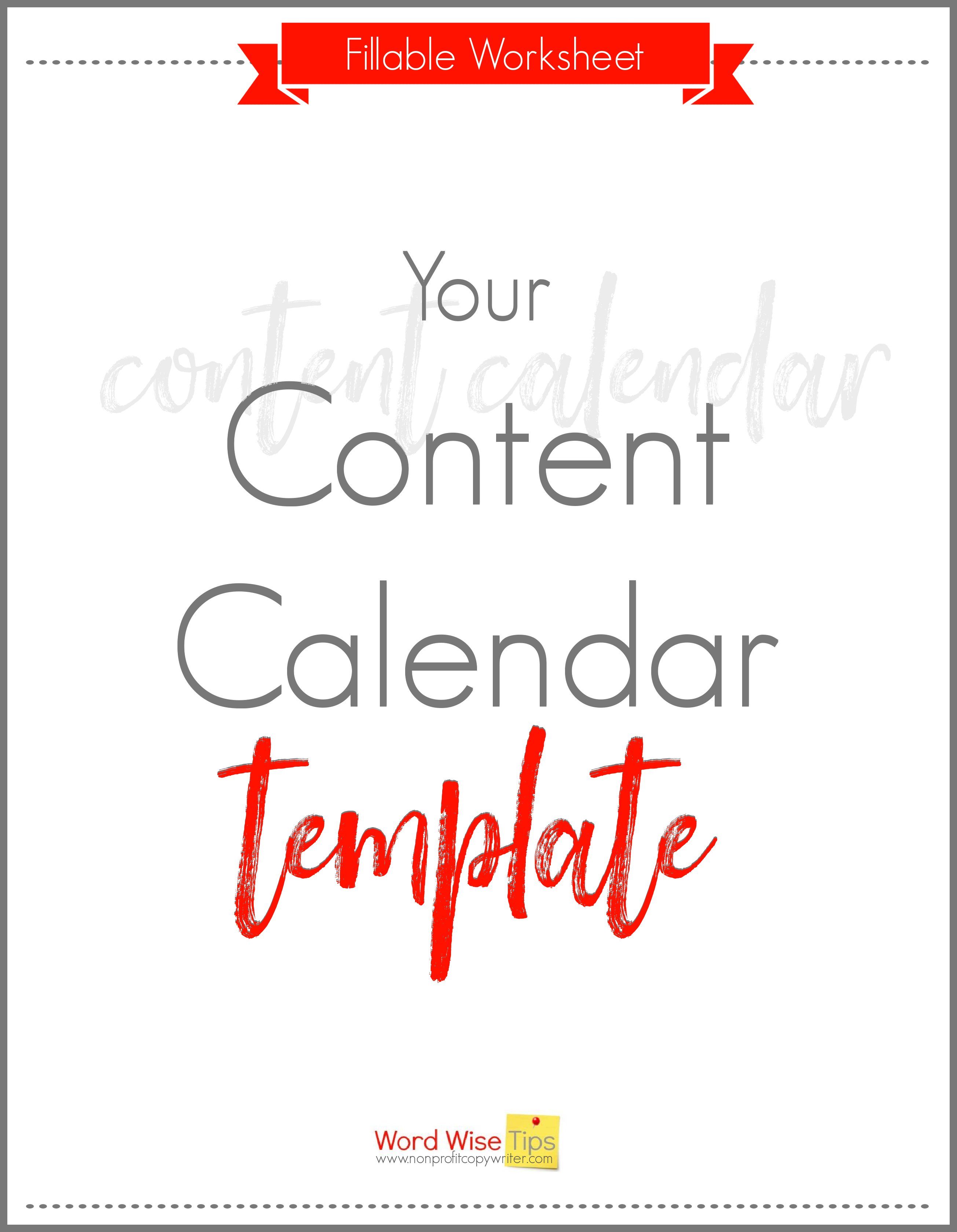 Content Calendar Template