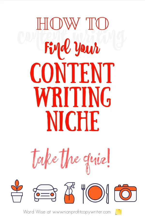 How to find your niche quiz for #ContentWriters with Word Wise at Nonprofit Copywriter #WritingTips