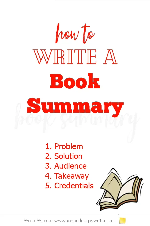 How to write a book summary with Word Wise at Nonprofit Copywriter #WritingTips #WritingABook