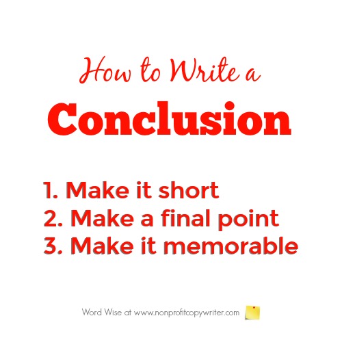 How to write a conclusion with Word Wise at Nonprofit Copywriter