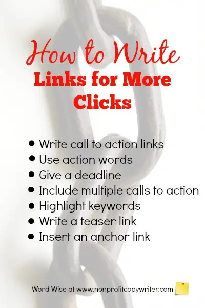 Email writing tip: how to write links for more clicks with Word Wise at Nonprofit Copywriter