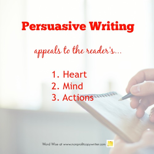 Persuasive writing appeals to the reader with Word Wise at Nonprofit Copywriter