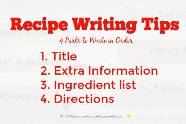 Recipe Writing Tips with Word Wise at Nonprofit Copywriter