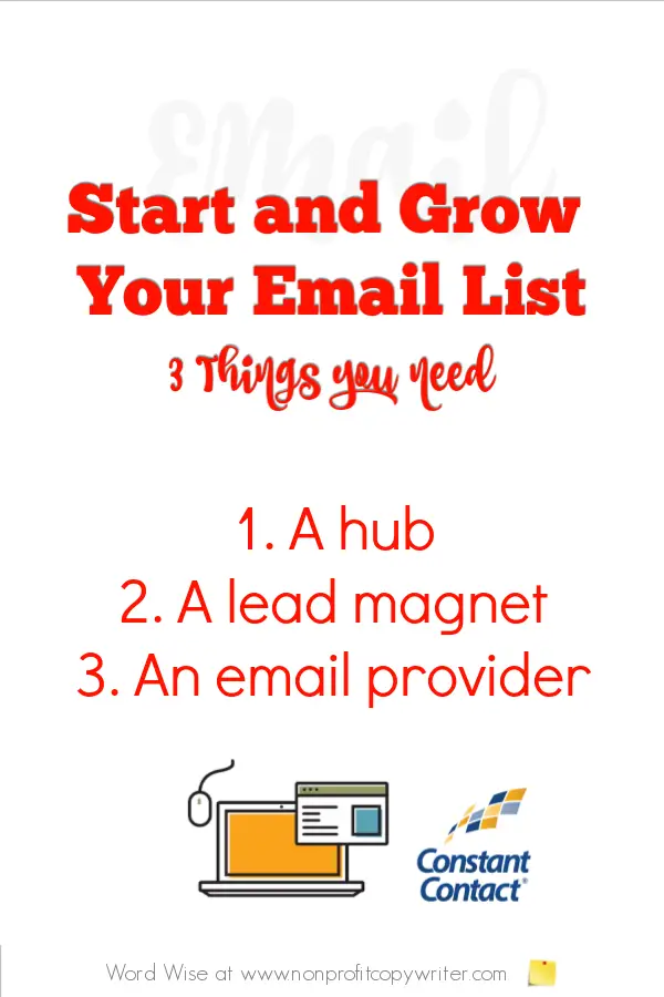 Start and grow your email list: a simple tutorial with Word Wise at Nonprofit Copywriter #FreelanceWriting #WritingTips #ContentWriting