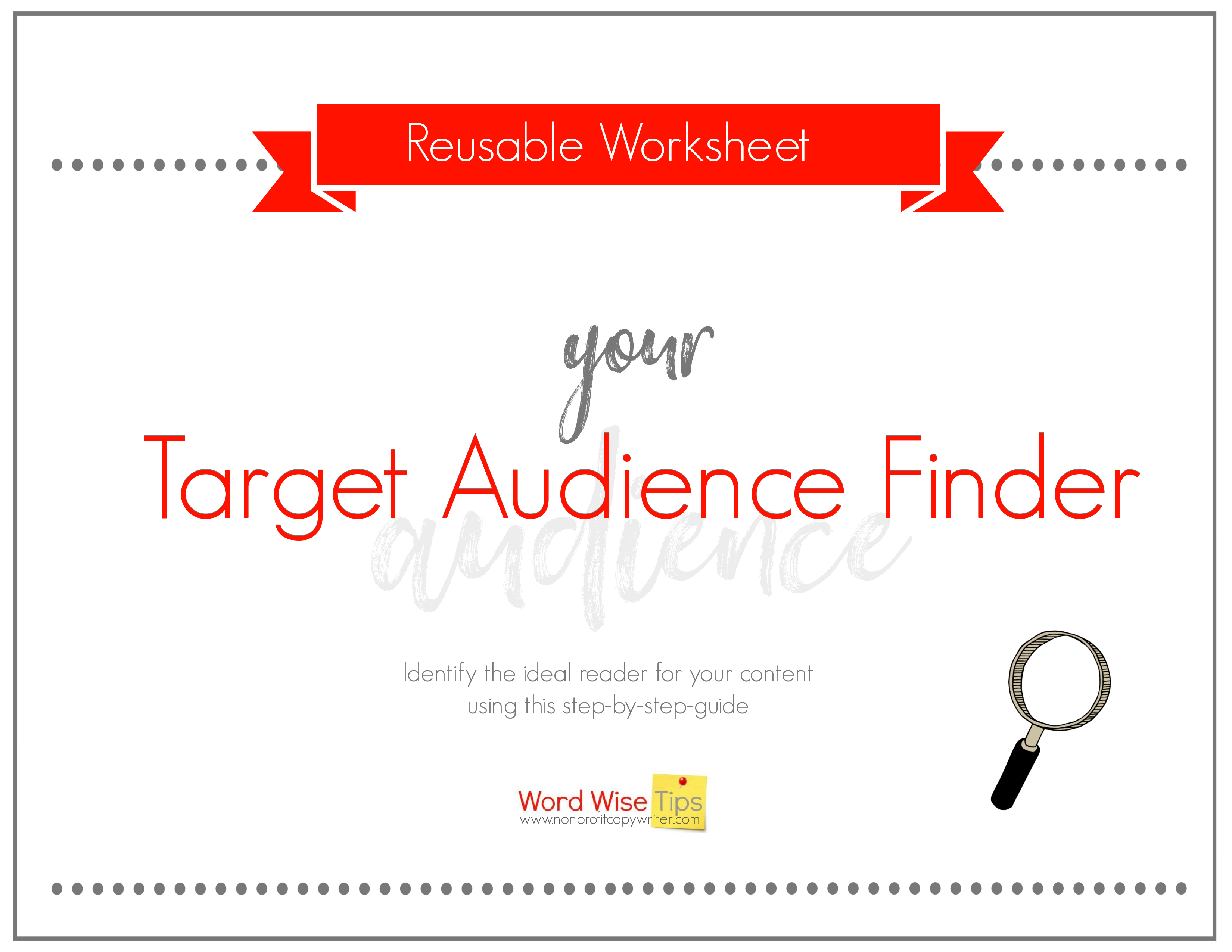 Target Audience Finder with Word Wise at Nonprofit Copywriter #WritingTips #Printables