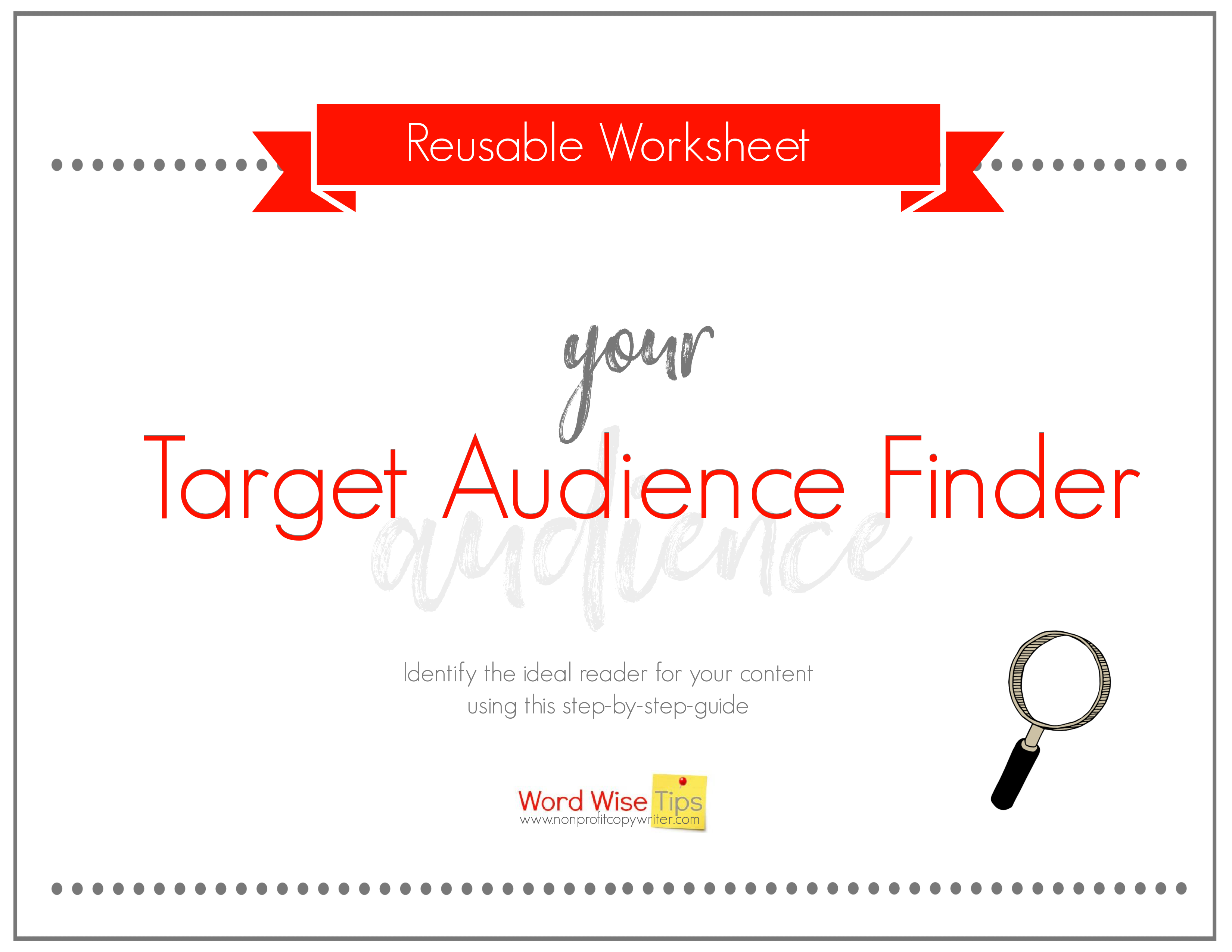 Target audience finder - DIY worksheet with Word Wise at Nonprofit Copywriter