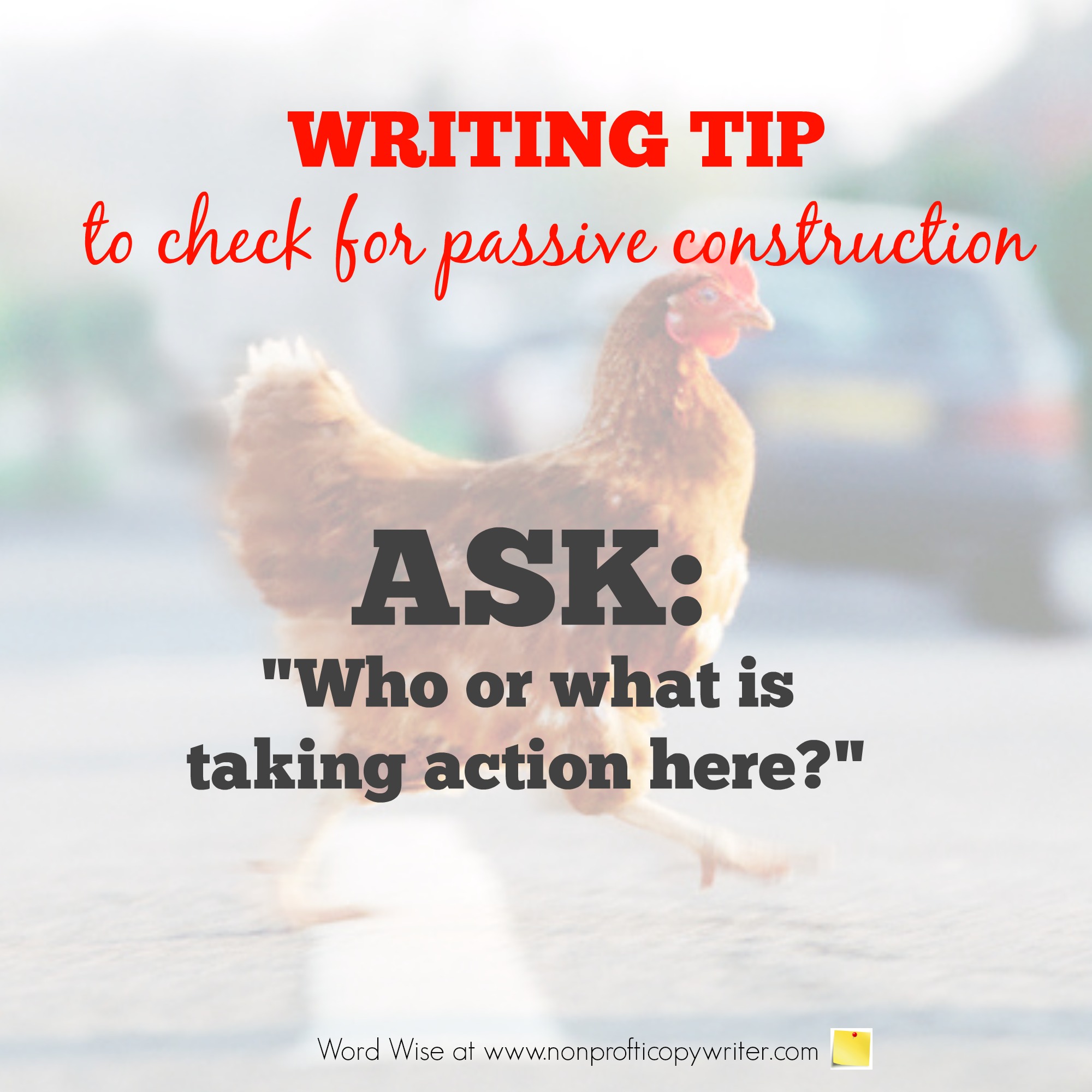 Writing Tip: how to check and fix passive construction with Word Wise at Nonprofit Copywriter