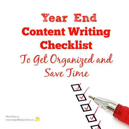 Year-End Writing Checklist with Word Wise at Nonprofit Copywriter