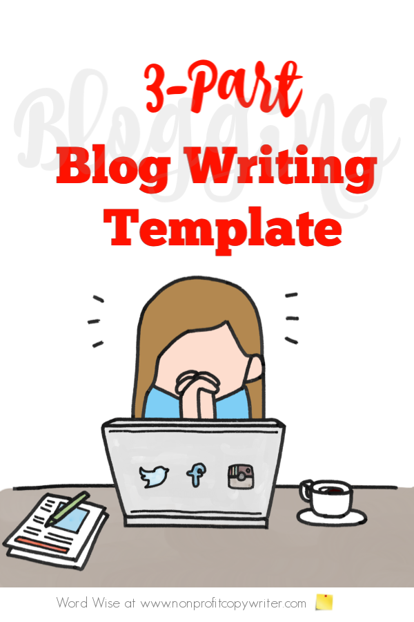 Use this 3-part blog writing template to write quality posts faster with Word Wise at Nonprofit Copywriter #WritingTips #ContentWriting #FreelanceWriting