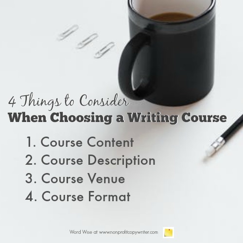 4 things to consider when choosing writing course with Word Wise at Nonprofit Copywriter
