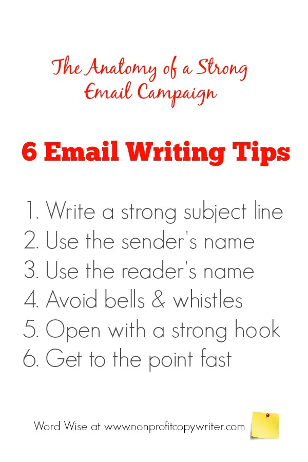 6 email writing tips with Word Wise at Nonprofit Copywriter