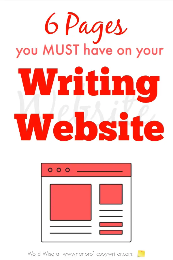 6 pages you must have on your writing website with Word Wise at Nonprofit Copywriter #OnlineWriting #FreelanceWriting