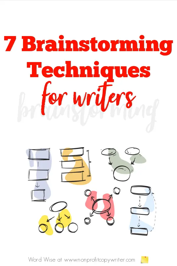 7 Brainstorming Techniques for #writers with Word Wise at Nonprofit Copywriter #WritingTips