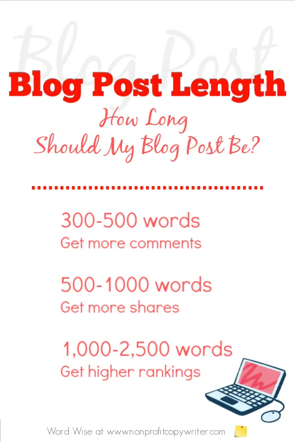 Blog post length: how long should your blog post be? with Word Wise at NonprofitCopywriter #blogging #Christianblogger #WritingTips
