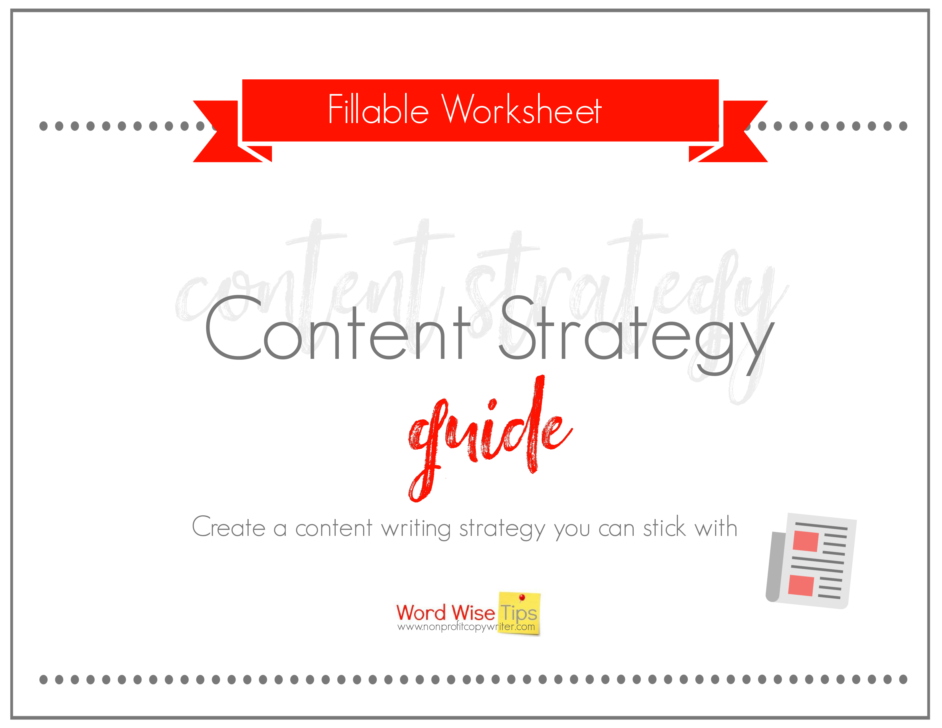 Content Strategy Guide with Word Wise at Nonprofit Copywriter