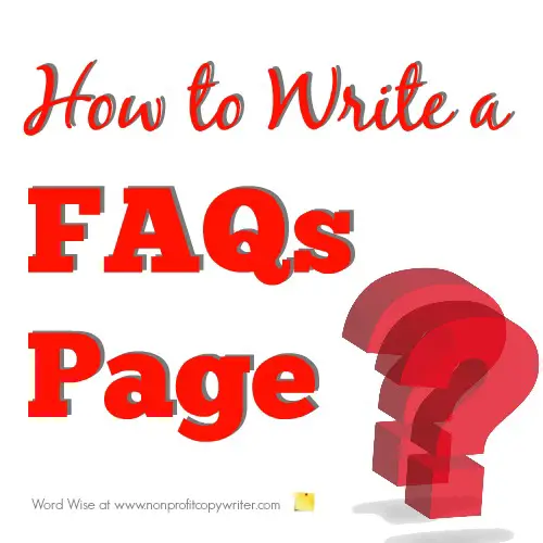 How to write a FAQs page with Word Wise at Nonprofit Copywriter
