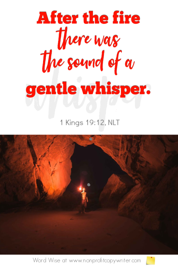 The eBook: an online devotional for writers based on 1 Kings 19:12 with Word Wise with Nonprofit Copywriter #ChristianWritingResources #digitalwriting
