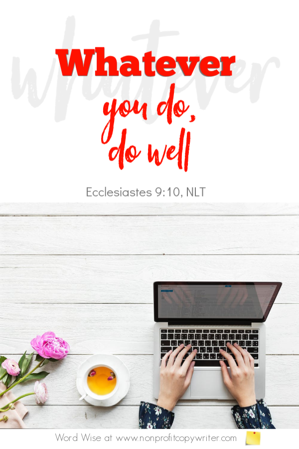 The Filler: an online #devotional based on Ecc 9:10 with Word Wise at Nonprofit Copywriter #ArticleWriting #FreelanceWriting #ChristianBlogging