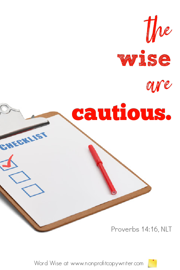 The Checklist: a tool of diligence for #writers #WritingTips with Word Wise at Nonprofit Copywriter