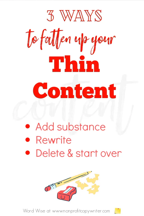 3 ways to fatten up thin content with Word Wise at Nonprofit Copywriter #ContentWriting #WritingTips #SEO