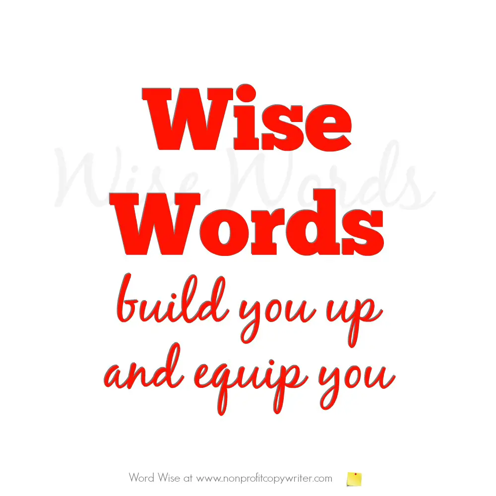 A wise word can give writers and freelancers encouragement with Word Wise at Nonprofit Copywriter